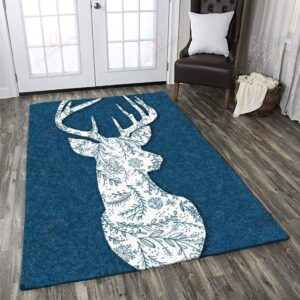 Deer Flowers Rug Sport Decor Gift Floor Decor Living Room Carpet Rug Area Rug - be64223a000c