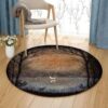 Deer Forest Round Carpet Floor Rug Living Room Bedroom Decor Round Area Rug Carpet