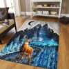 Deer Forest Night Rug Sport Decor Gift Floor Decor Living Room Carpet Rug Area Rug - 2919b846cf66