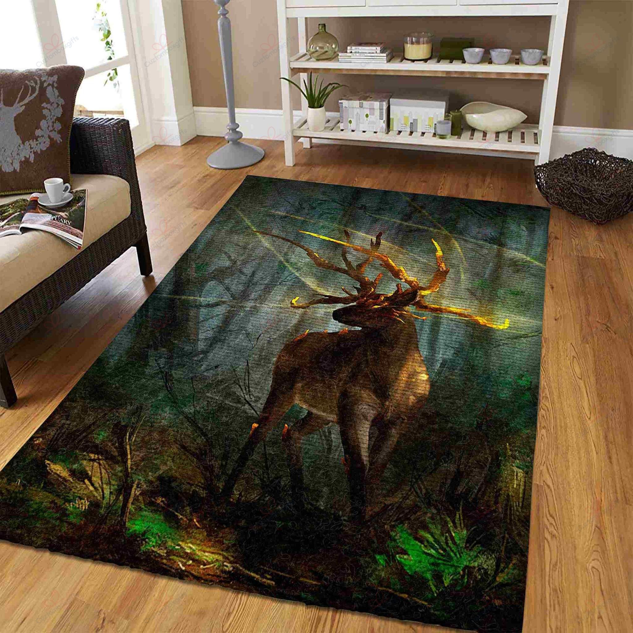 Deer Gold Horn Rug Sport Decor Gift Floor Decor Living Room Carpet Rug Area Rug - 4c6dab77da8d Deer Gold Horn Rug Sport Decor Gift Floor Decor Living Room Carpet Rug Area Rug - 4c6dab77da8d