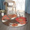 Deer Round Carpet Floor Rug Living Room Bedroom Decor Round Area Rug Carpet
