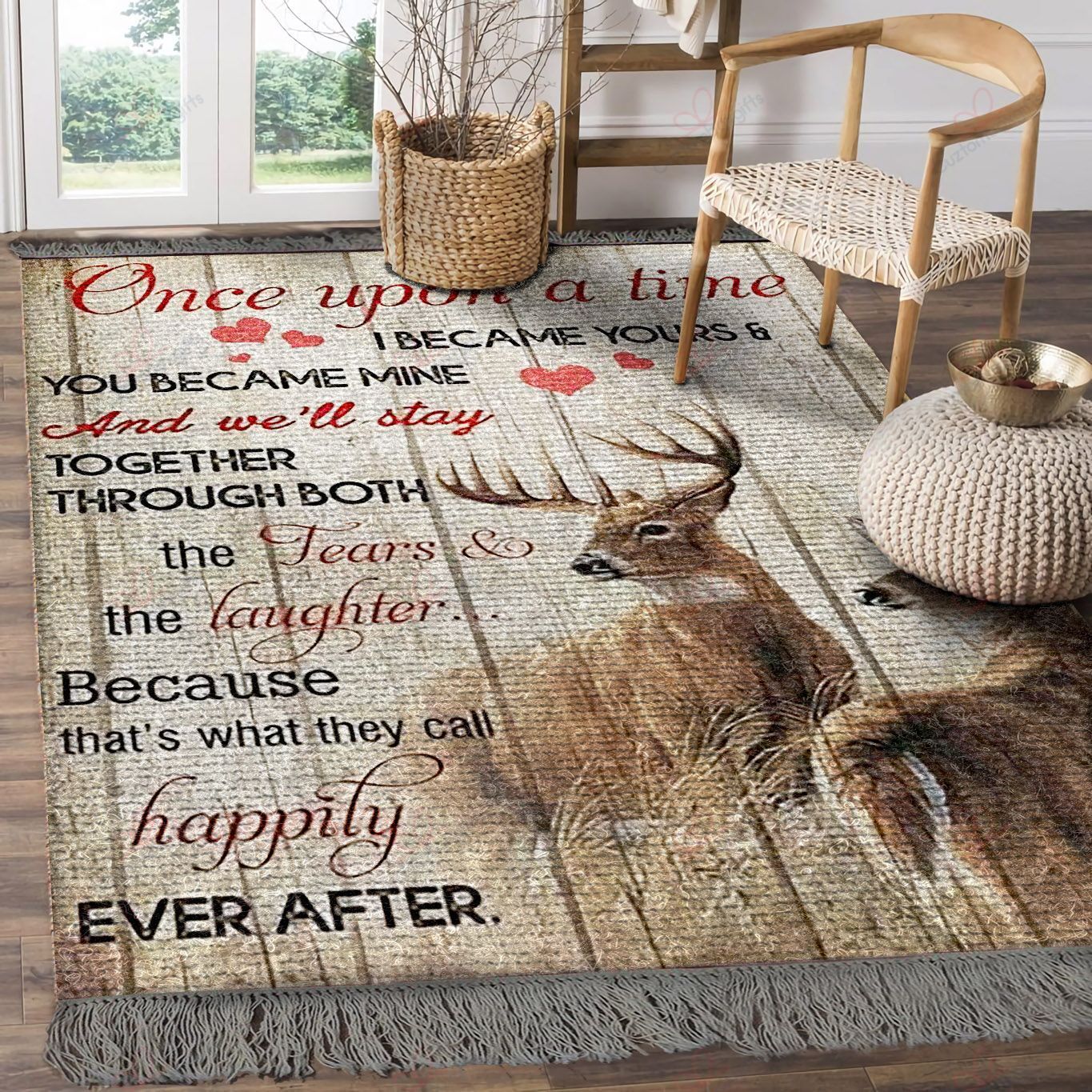 Deer Happily Ever After Rug Sport Decor Gift Floor Decor Living Room Carpet Rug Area Rug - a0fe95ff6fe6 Deer Happily Ever After Rug Sport Decor Gift Floor Decor Living Room Carpet Rug Area Rug - a0fe95ff6fe6