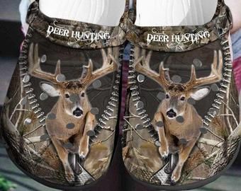 Deer Hunting Crocs 3D Printed Deer Crocs Crocband Clog Gift For Hunting Water Shoes Classic Clogs Deer Hunting Crocs 3D Printed Deer Crocs Crocband Clog Gift For Hunting Water Shoes Classic Clogs