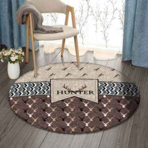 Deer Hunting Round Carpet Floor Rug Living Room Bedroom Decor Round Area Rug Carpet