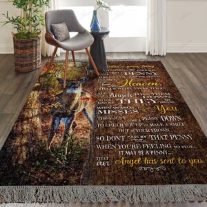 Deer I Found A Penny Today Rug Sport Decor Gift Floor Decor Living Room Carpet Rug Area Rug - 58840c7129ff
