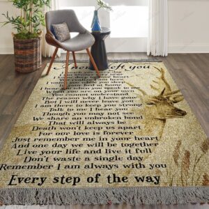 Deer I Never Left You Rug Sport Decor Gift Floor Decor Living Room Carpet Rug Area Rug - da097a3dc795