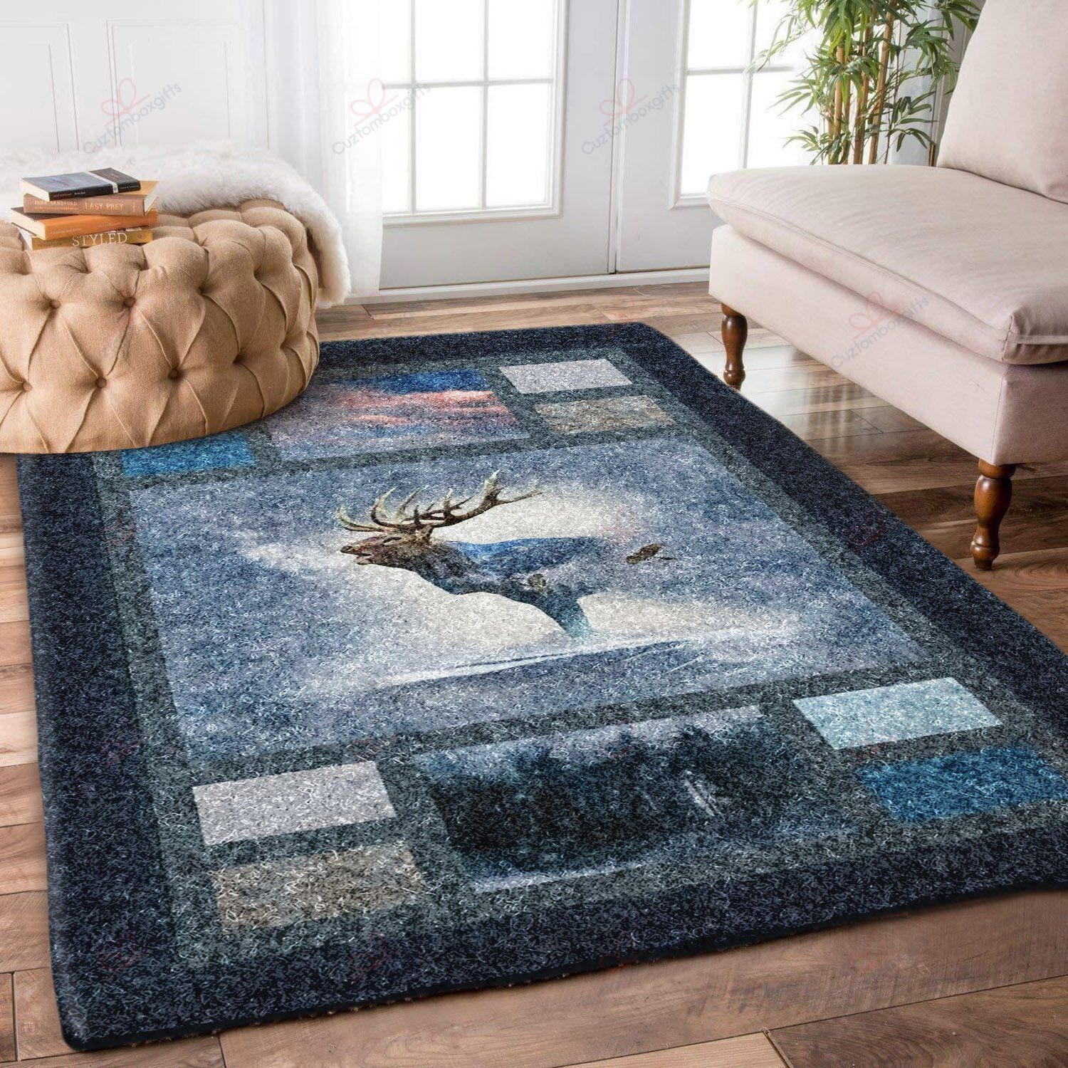 Deer In Fog Forest Rug Sport Decor Gift Floor Decor Living Room Carpet Rug Area Rug - 9d0e568ee396 Deer In Fog Forest Rug Sport Decor Gift Floor Decor Living Room Carpet Rug Area Rug - 9d0e568ee396