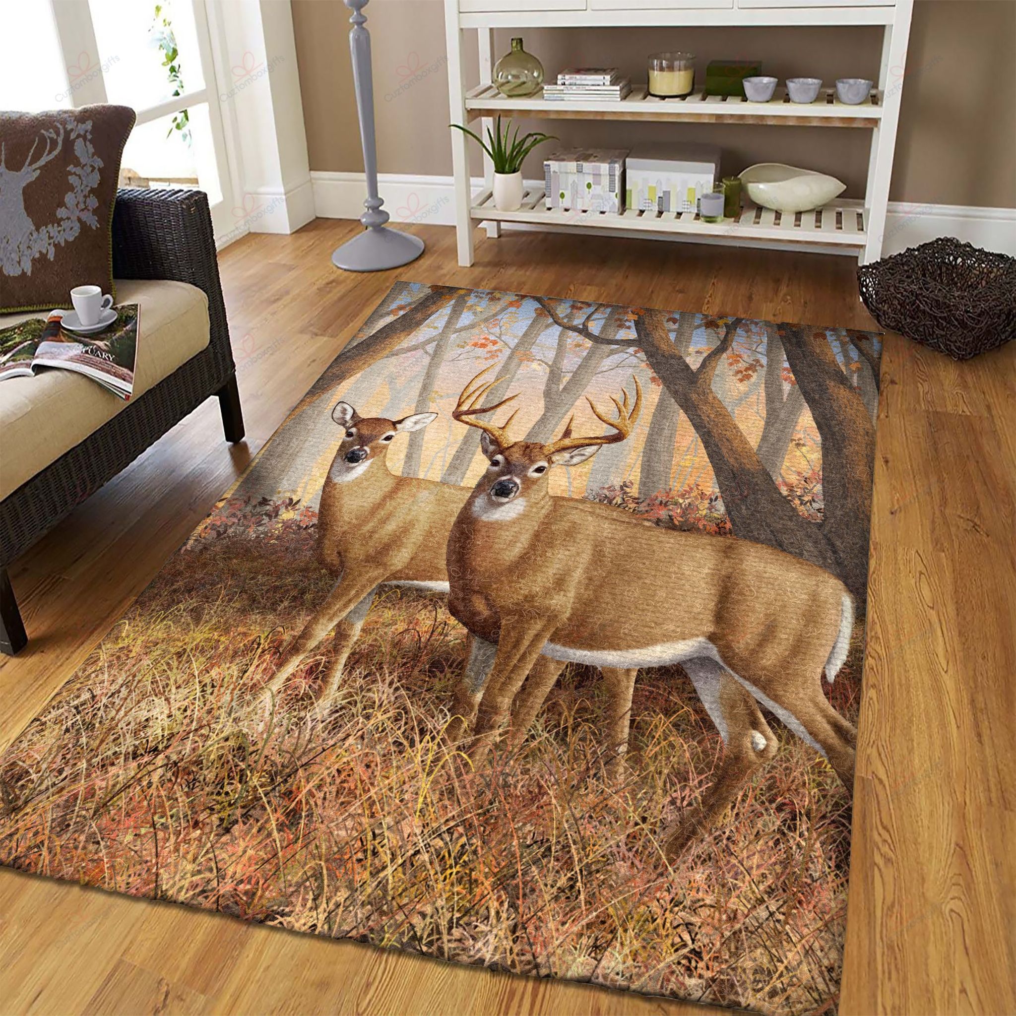 Deer In The Forest Rug Sport Decor Gift Floor Decor Living Room Carpet Rug Area Rug - 983e3cad4bdb Deer In The Forest Rug Sport Decor Gift Floor Decor Living Room Carpet Rug Area Rug - 983e3cad4bdb