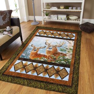 Deer Love Rug Sport Decor Gift Floor Decor Living Room Carpet Rug Area Rug - 3807d2a64bb3