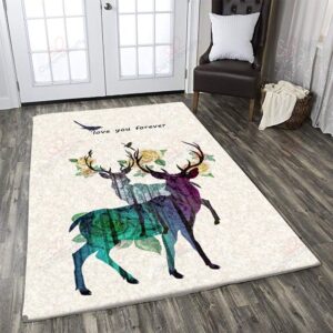 Deer Love You Forever Rug Sport Decor Gift Floor Decor Living Room Carpet Rug Area Rug - bc9be596ad3f
