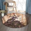 Deer Lying Round Carpet Floor Rug Living Room Bedroom Decor Round Area Rug Carpet