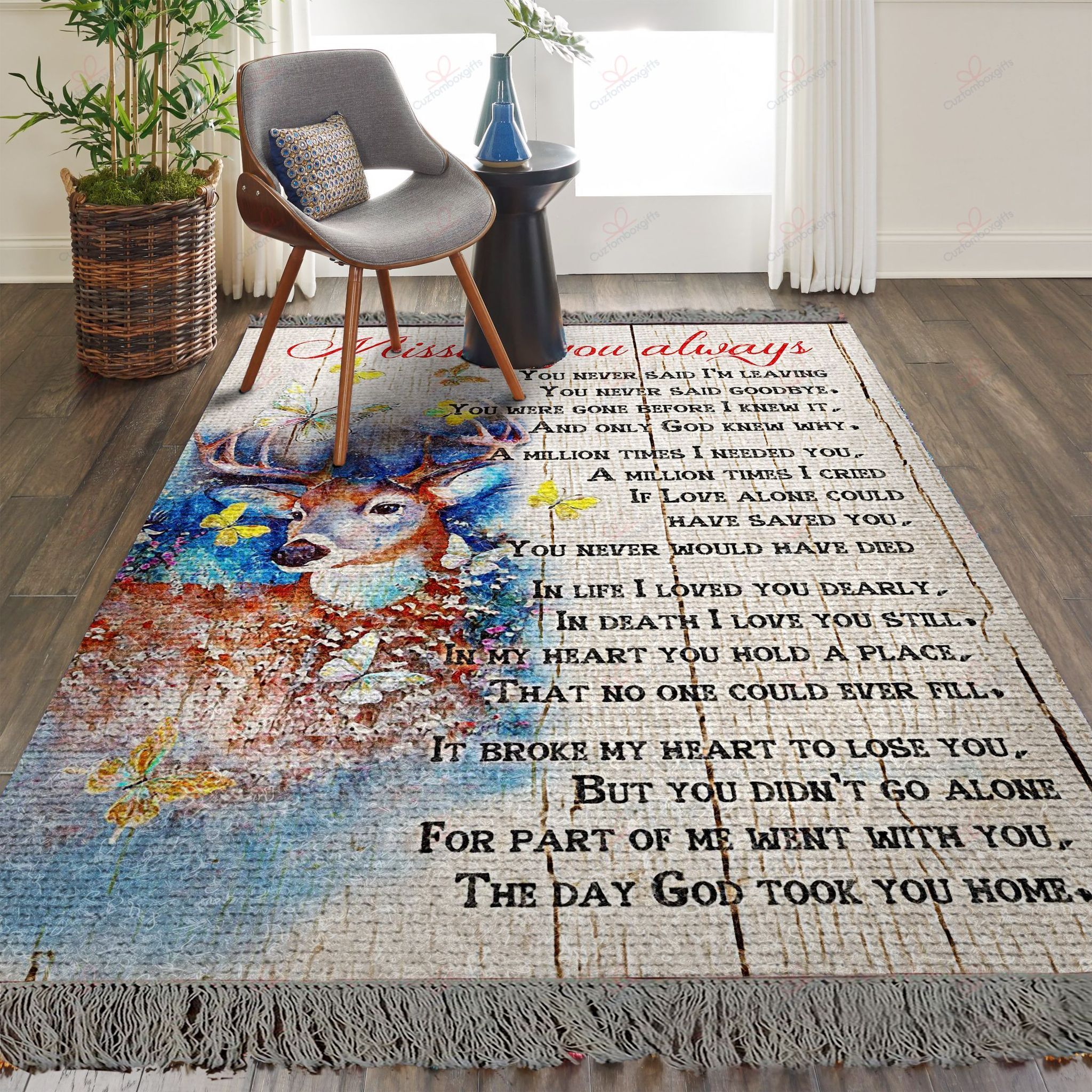Deer Missing You Always Rug Sport Decor Gift Floor Decor Living Room Carpet Rug Area Rug - 99ed28bbd68d Deer Missing You Always Rug Sport Decor Gift Floor Decor Living Room Carpet Rug Area Rug - 99ed28bbd68d