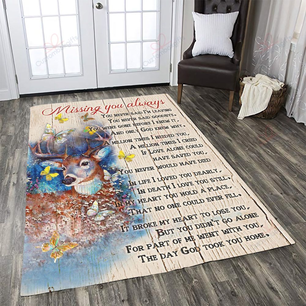 Deer Missing You Always Rug Sport Decor Gift Floor Decor Living Room Carpet Rug Area Rug - 48ddb1cb7c3b Deer Missing You Always Rug Sport Decor Gift Floor Decor Living Room Carpet Rug Area Rug - 48ddb1cb7c3b