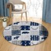 Deer Native Round Carpet Floor Rug Living Room Bedroom Decor Round Area Rug Carpet