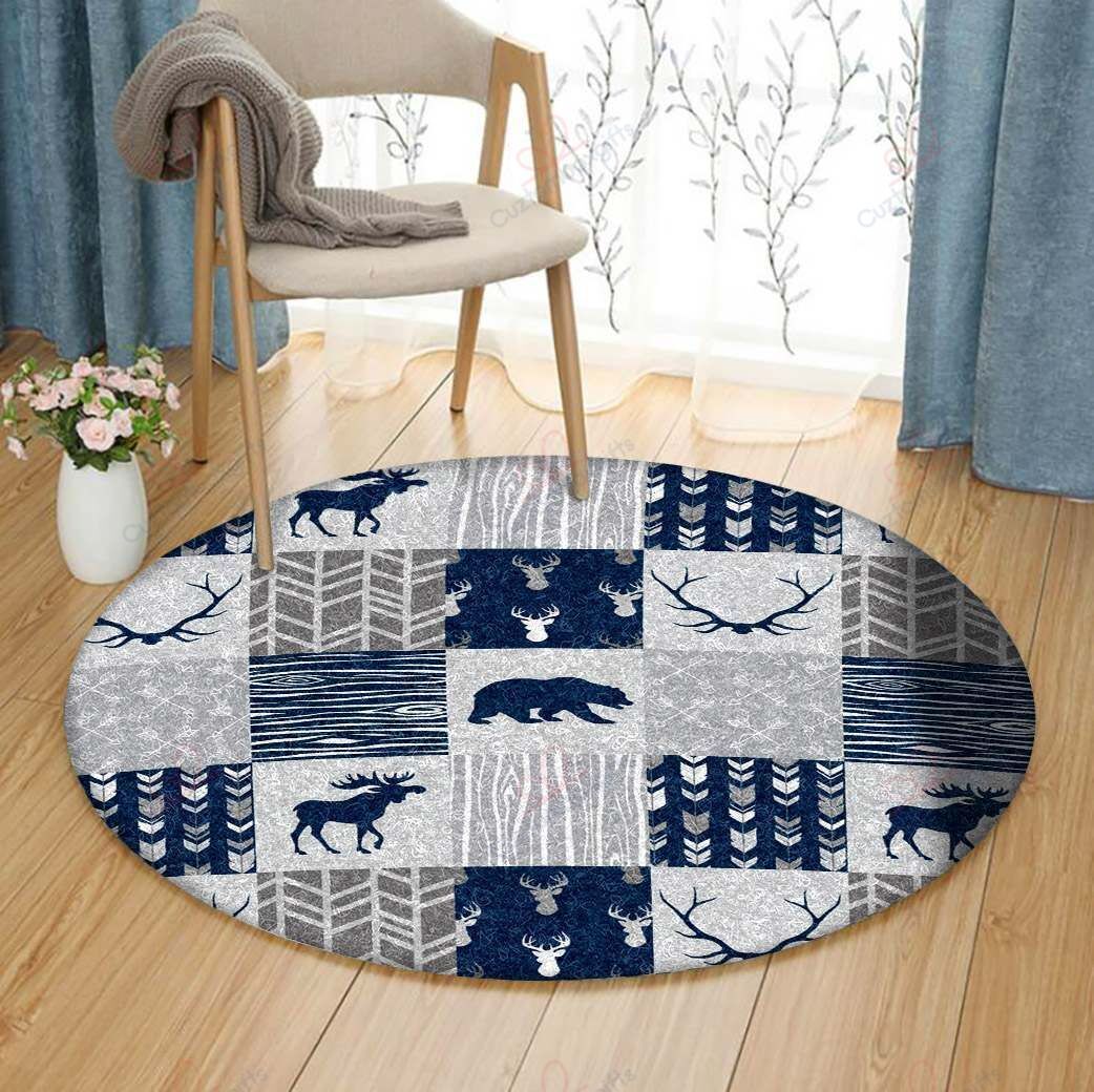 Deer Native Round Carpet Floor Rug Living Room Bedroom Decor Round Area Rug Carpet Deer Native Round Carpet Floor Rug Living Room Bedroom Decor Round Area Rug Carpet