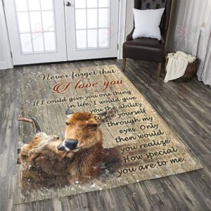 Deer Never Forget That I Love You Rug Sport Decor Gift Floor Decor Living Room Carpet Rug Area Rug - be8d0d24e24c