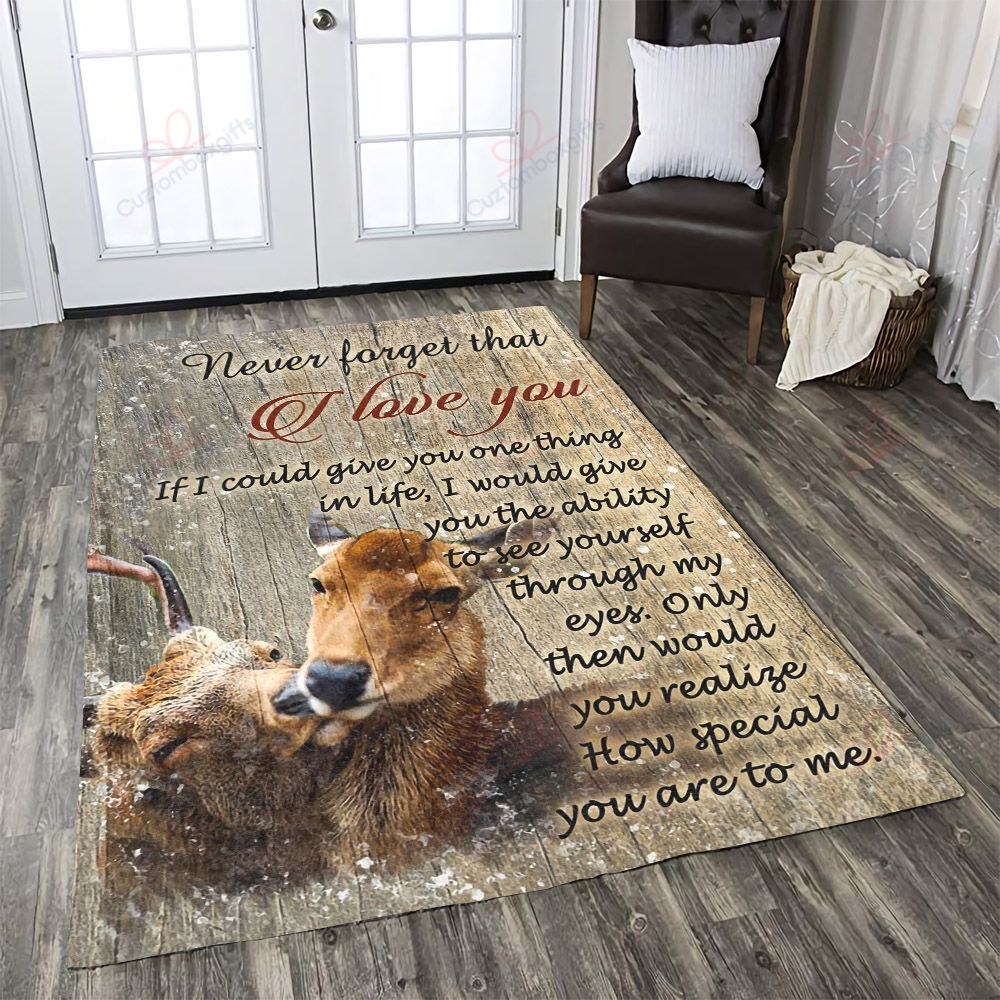 Deer Never Forget That I Love You Rug Sport Decor Gift Floor Decor Living Room Carpet Rug Area Rug - be8d0d24e24c Deer Never Forget That I Love You Rug Sport Decor Gift Floor Decor Living Room Carpet Rug Area Rug - be8d0d24e24c