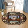 Deer Painting 2 Round Carpet Floor Rug Living Room Bedroom Decor Round Area Rug Carpet