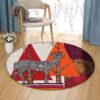 Deer Painting 4 Round Carpet Floor Rug Living Room Bedroom Decor Round Area Rug Carpet