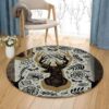 Deer Pattern 4 Round Carpet Floor Rug Living Room Bedroom Decor Round Area Rug Carpet