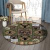 Deer Pattern 5 Round Carpet Floor Rug Living Room Bedroom Decor Round Area Rug Carpet