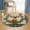 Deer Pattern 7 Round Carpet Floor Rug Living Room Bedroom Decor Round Area Rug Carpet