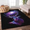 Deer Purple Rug Sport Decor Gift Floor Decor Living Room Carpet Rug Area Rug - 5b332b39acbe