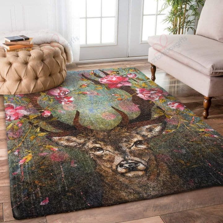 Deer Rose Rug Sport Decor Gift Floor Decor Living Room Carpet Rug Area Rug - aecd54fa5732 Deer Rose Rug Sport Decor Gift Floor Decor Living Room Carpet Rug Area Rug - aecd54fa5732