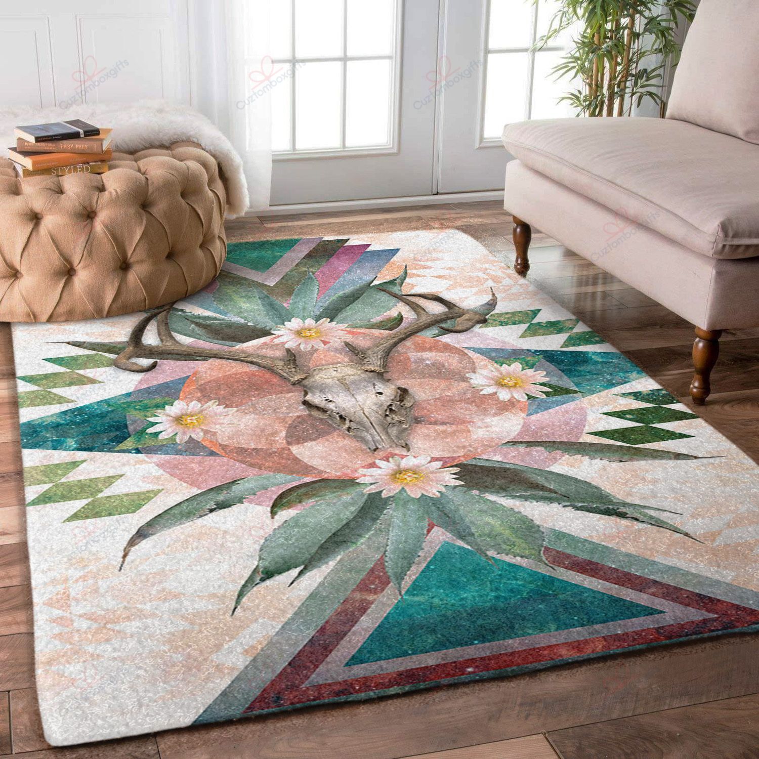 Deer Skull Mandala Rug Sport Decor Gift Floor Decor Living Room Carpet Rug Area Rug - 9adc2003f962 Deer Skull Mandala Rug Sport Decor Gift Floor Decor Living Room Carpet Rug Area Rug - 9adc2003f962