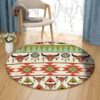 Deer Skull Native American Round Carpet Floor Rug Living Room Bedroom Decor Round Area Rug Carpet