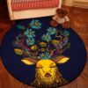 Deer Spirit Round Carpet Floor Rug Living Room Bedroom Decor Round Area Rug Carpet