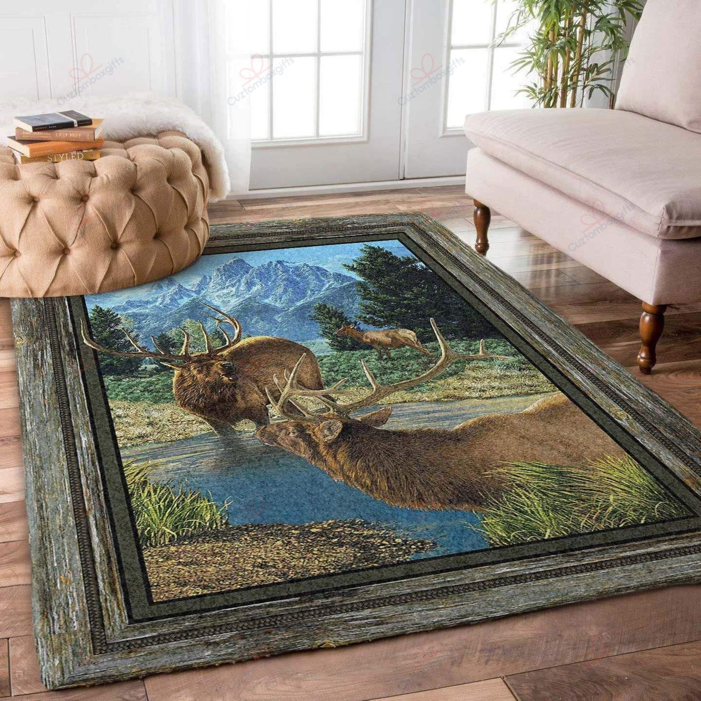 Deer Stream Rug Sport Decor Gift Floor Decor Living Room Carpet Rug Area Rug - 71599c73ab3f Deer Stream Rug Sport Decor Gift Floor Decor Living Room Carpet Rug Area Rug - 71599c73ab3f