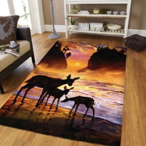 Deer Sunset Rug Sport Decor Gift Floor Decor Living Room Carpet Rug Area Rug - b2b08ae0edb6