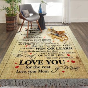 Deer To My Amazing Son Mom Rug Sport Decor Gift Floor Decor Living Room Carpet Rug Area Rug - 51e974e14ac9