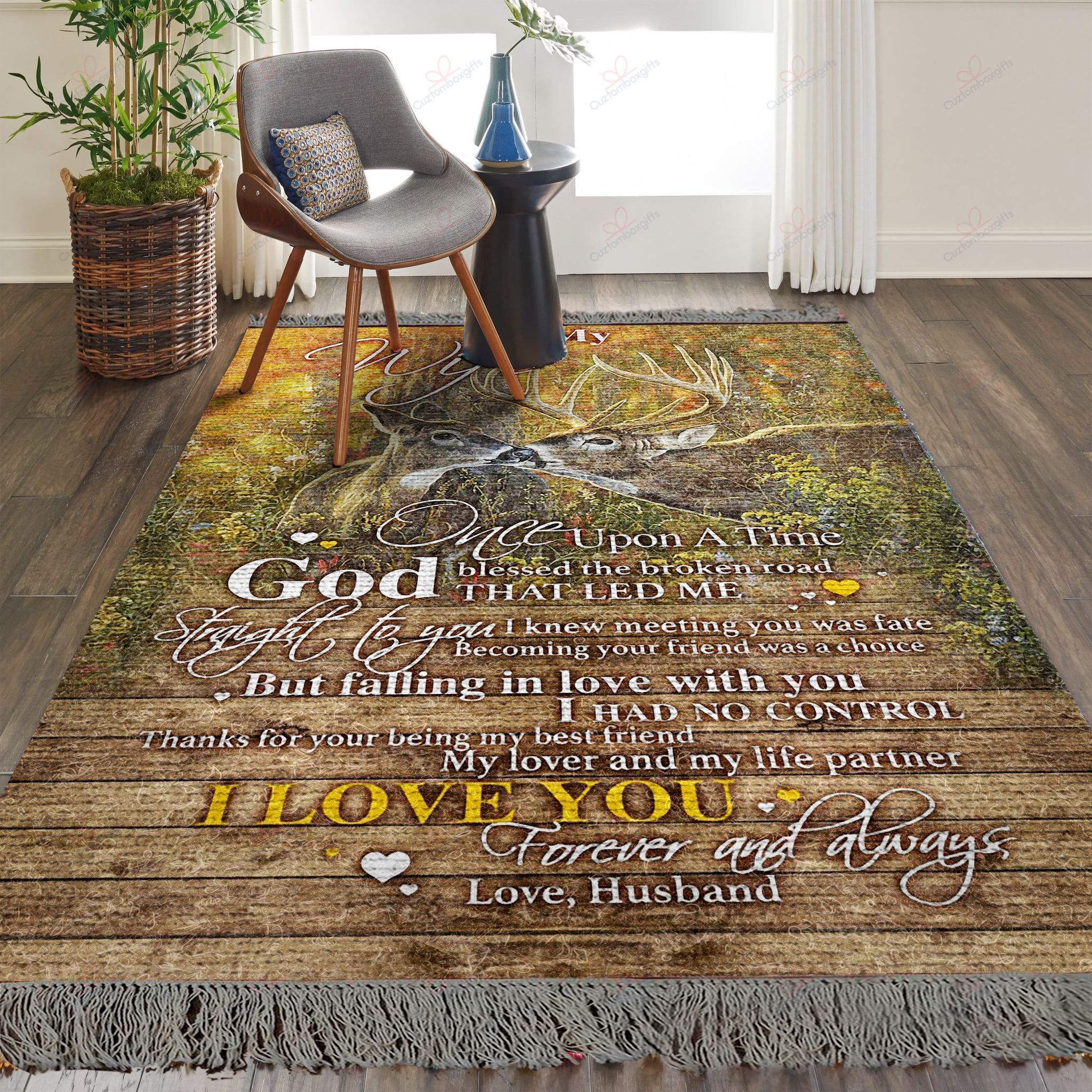 Deer To My Wife God Blessed The Broken Road Rug Sport Decor Gift Floor Decor Living Room Carpet Rug Area Rug - cc9d697d0950 Deer To My Wife God Blessed The Broken Road Rug Sport Decor Gift Floor Decor Living Room Carpet Rug Area Rug - cc9d697d0950