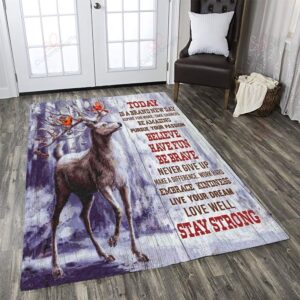 Deer Today Is A Brand New Day 2 Rug Sport Decor Gift Floor Decor Living Room Carpet Rug Area Rug - 7d12d2b674dd