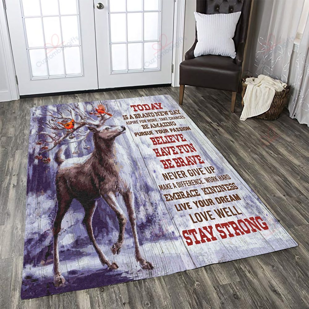Deer Today Is A Brand New Day 2 Rug Sport Decor Gift Floor Decor Living Room Carpet Rug Area Rug - 7d12d2b674dd Deer Today Is A Brand New Day 2 Rug Sport Decor Gift Floor Decor Living Room Carpet Rug Area Rug - 7d12d2b674dd