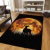 Deer Under Sunset Rug Sport Decor Gift Floor Decor Living Room Carpet Rug Area Rug - 0ab1dd56a6c6