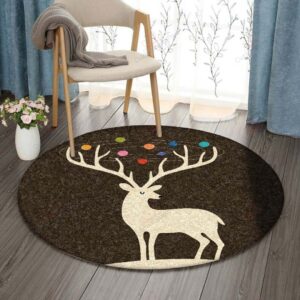 Deer Universe Round Carpet Floor Rug Living Room Bedroom Decor Round Area Rug Carpet