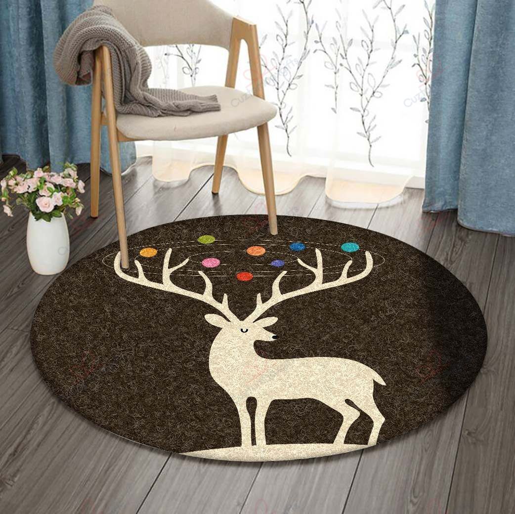 Deer Universe Round Carpet Floor Rug Living Room Bedroom Decor Round Area Rug Carpet Deer Universe Round Carpet Floor Rug Living Room Bedroom Decor Round Area Rug Carpet