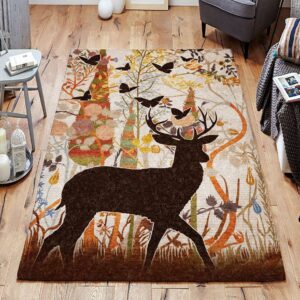 Deer Vintage Art Rug Sport Decor Gift Floor Decor Living Room Carpet Rug Area Rug - 4e02366dd291