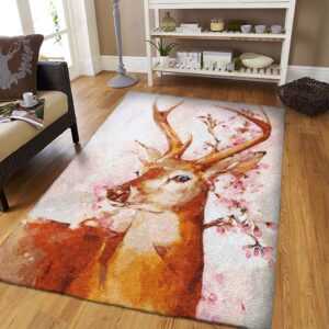 Deer Vintage Rug Sport Decor Gift Floor Decor Living Room Carpet Rug Area Rug - 1ee12b4b850e