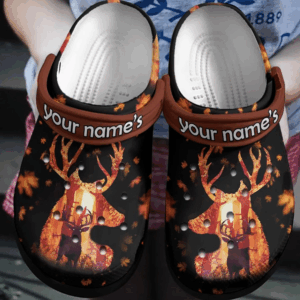 Deer Walking Through Forest Shoes Clog – Autumn Deer Crocs Clog Crocbland Clog Birthday Gift For Man Woman
