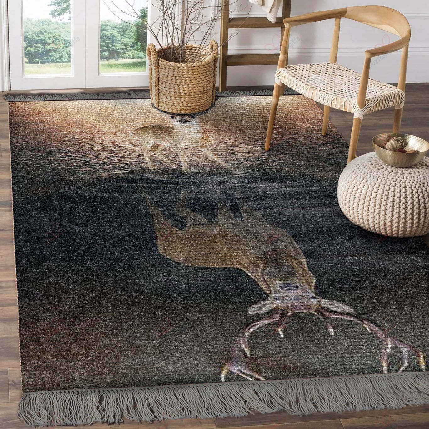 Deer Water Mirror Reflect Rug Sport Decor Gift Floor Decor Living Room Carpet Rug Area Rug - 803b9508a5a9 Deer Water Mirror Reflect Rug Sport Decor Gift Floor Decor Living Room Carpet Rug Area Rug - 803b9508a5a9