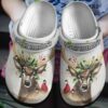 Deer With Red Bird Shoes Clog Crocs Clog Crocbland Clog Birthday Gift For Man Woman Girl Mother Grandma Daughter Friend
