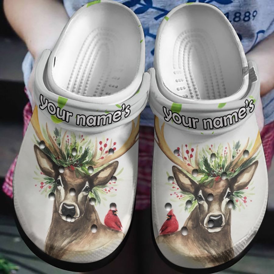 Deer With Red Bird Shoes Clog Crocs Clog Crocbland Clog Birthday Gift For Man Woman Girl Mother Grandma Daughter Friend Deer With Red Bird Shoes Clog Crocs Clog Crocbland Clog Birthday Gift For Man Woman Girl Mother Grandma Daughter Friend