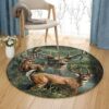 Deers Round Carpet Floor Rug Living Room Bedroom Decor Round Area Rug Carpet