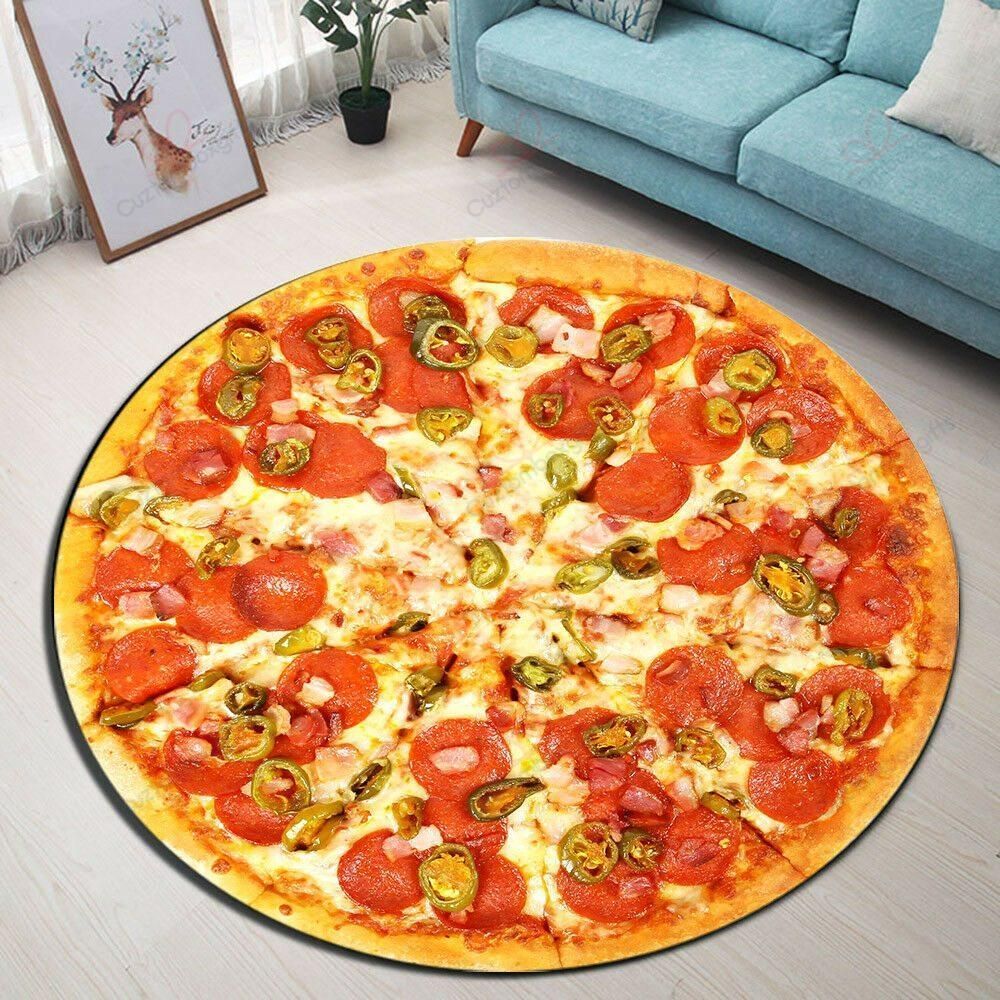 Delicious Pizza Round Carpet Floor Rug Living Room Bedroom Decor Round Area Rug Carpet Delicious Pizza Round Carpet Floor Rug Living Room Bedroom Decor Round Area Rug Carpet