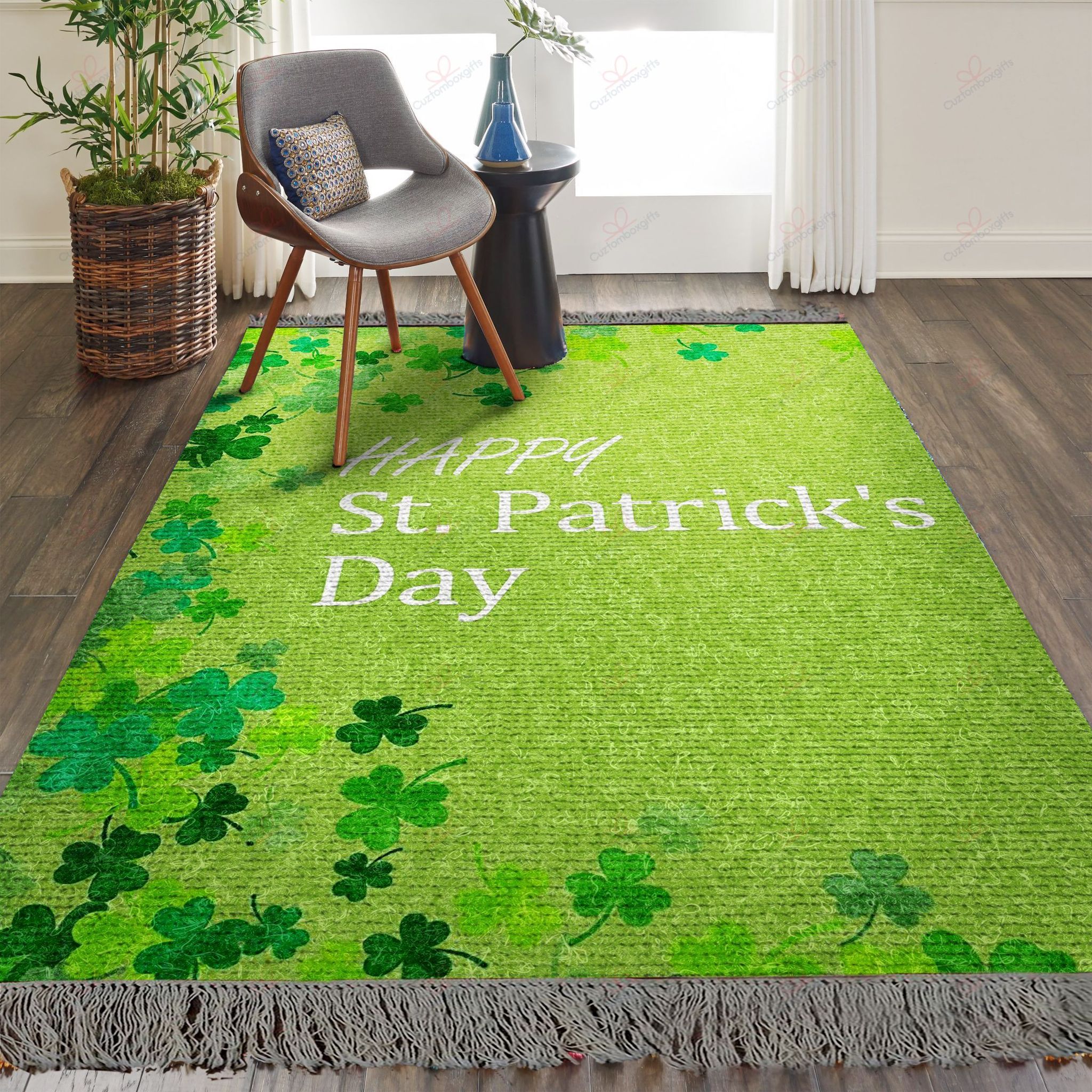 Delightful Green Clovers St Patricks Day Rug Sport Decor Gift Floor Decor Living Room Carpet Rug Area Rug - 3ab25d52661a Delightful Green Clovers St Patricks Day Rug Sport Decor Gift Floor Decor Living Room Carpet Rug Area Rug - 3ab25d52661a