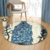 Delphinium Round Carpet Floor Rug Living Room Bedroom Decor Round Area Rug Carpet